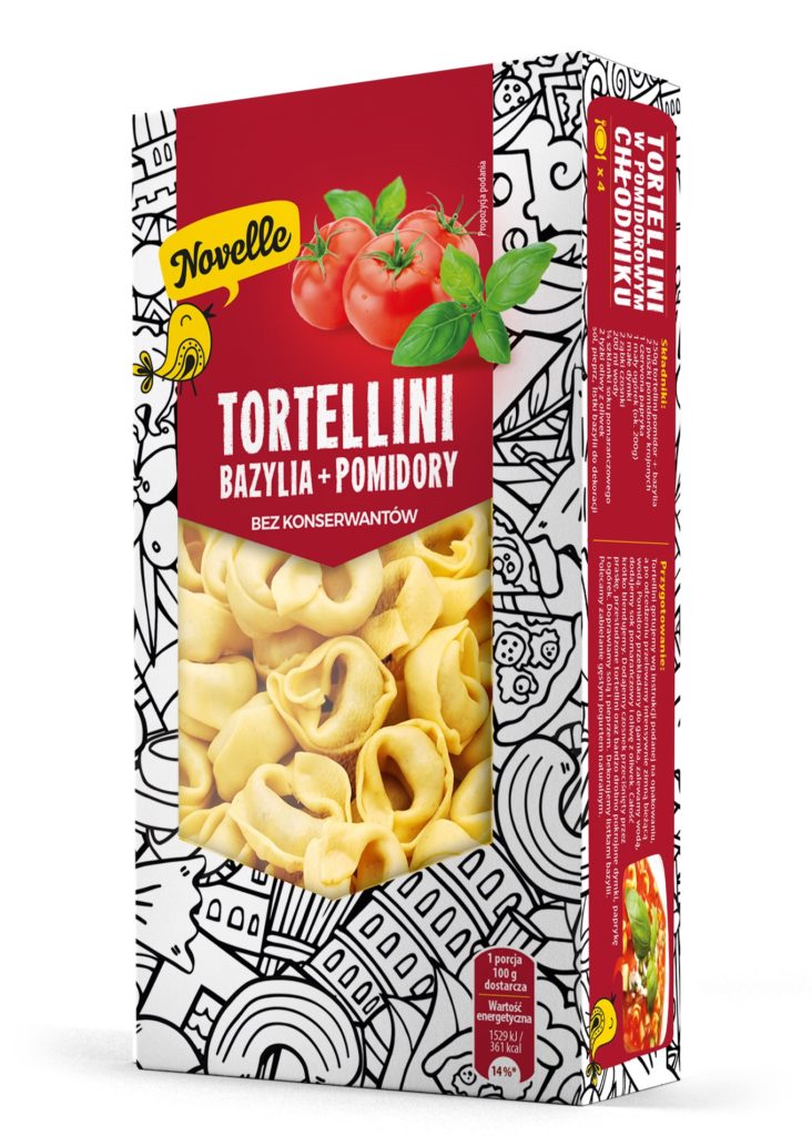 Tortellini bazylia z pomidorami